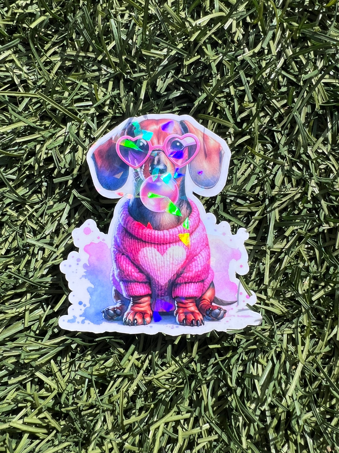 Cute Pink Bubblegum Dachshund Dog Sticker