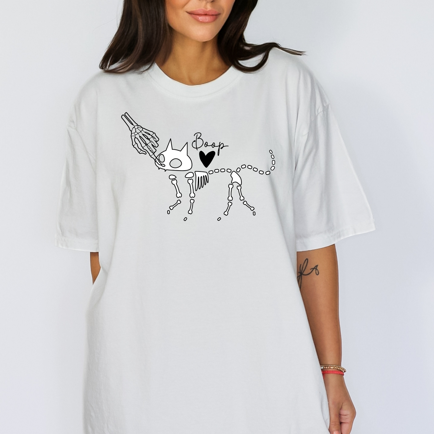 Skeleton Cat Boop Halloween T-Shirt