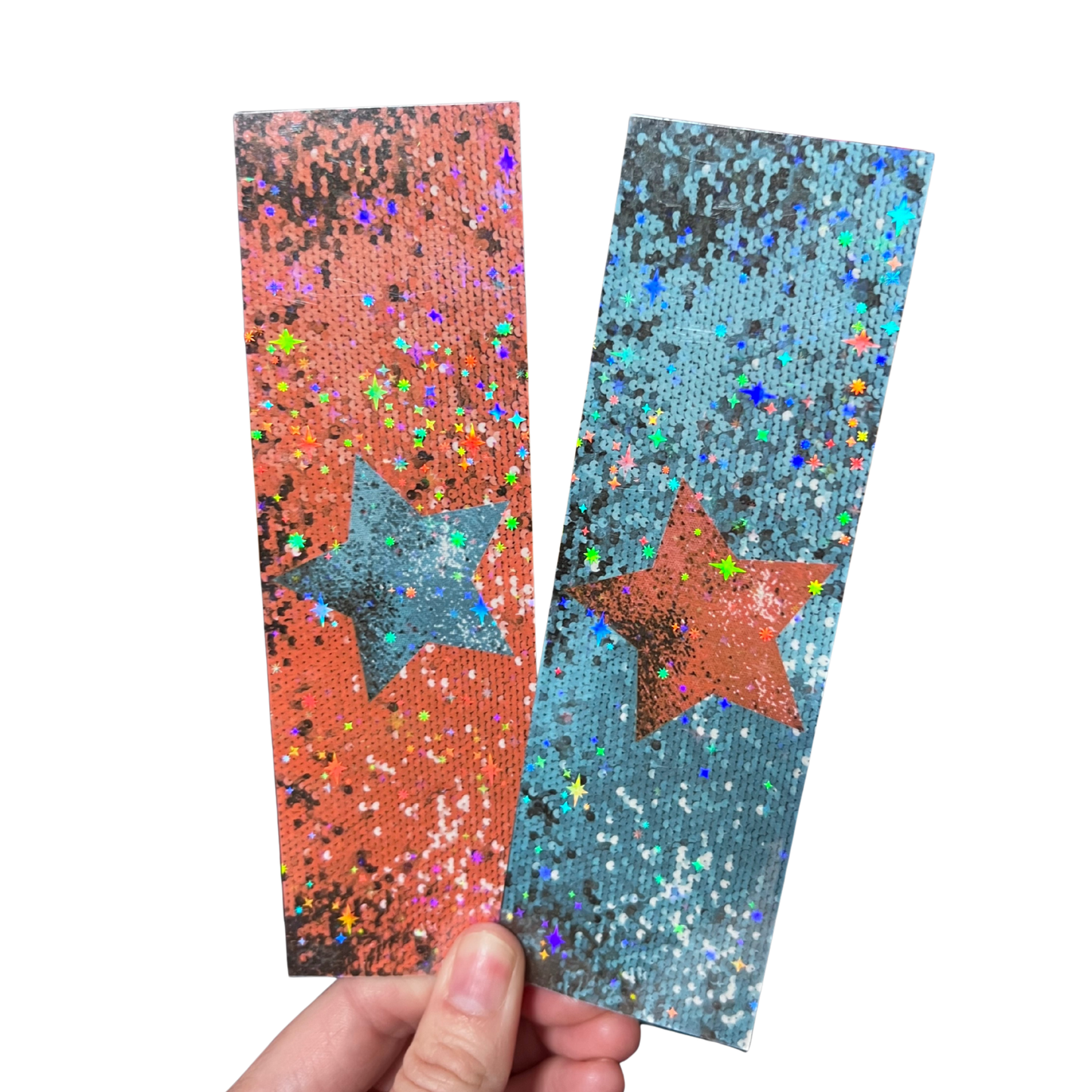 BOOK GIRL Bookmark Set (Double-sided) – Sparkly Showgirl-Inspired Bookmarks, Glitter Holographic Reading Gift for Swifties & Book Lovers