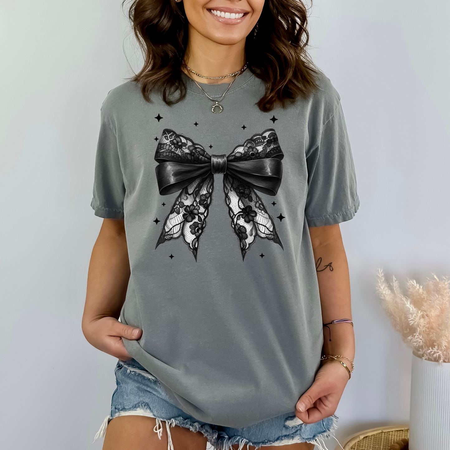 Lace Coquette Bow Sweatshirt