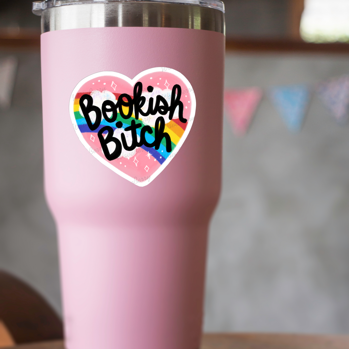 Bookish Bitch Heart Sticker