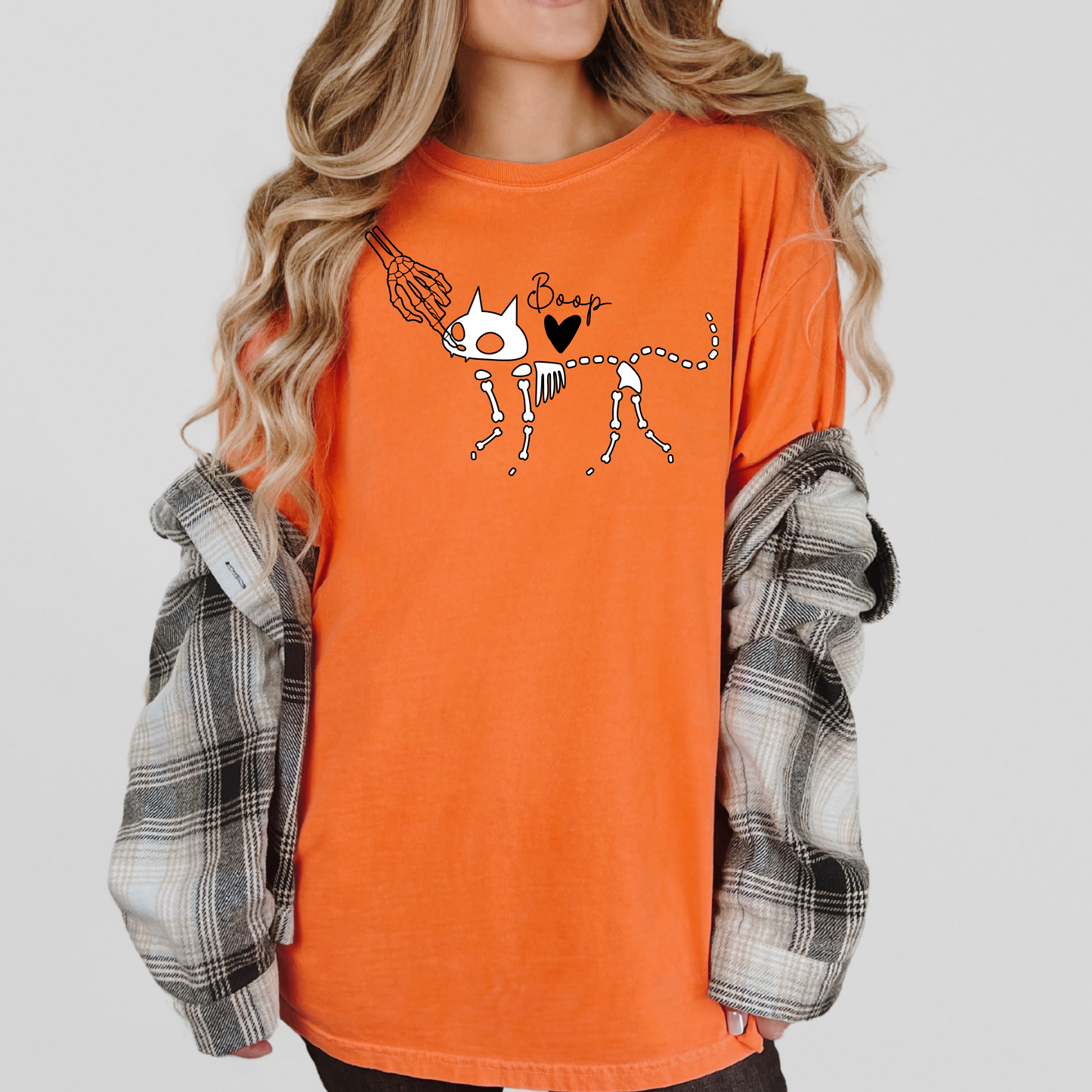 Skeleton Cat Boop Halloween T-Shirt