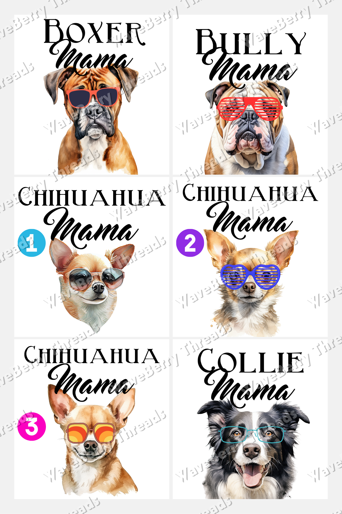 Dog Breed Mama Digital Download PNG File
