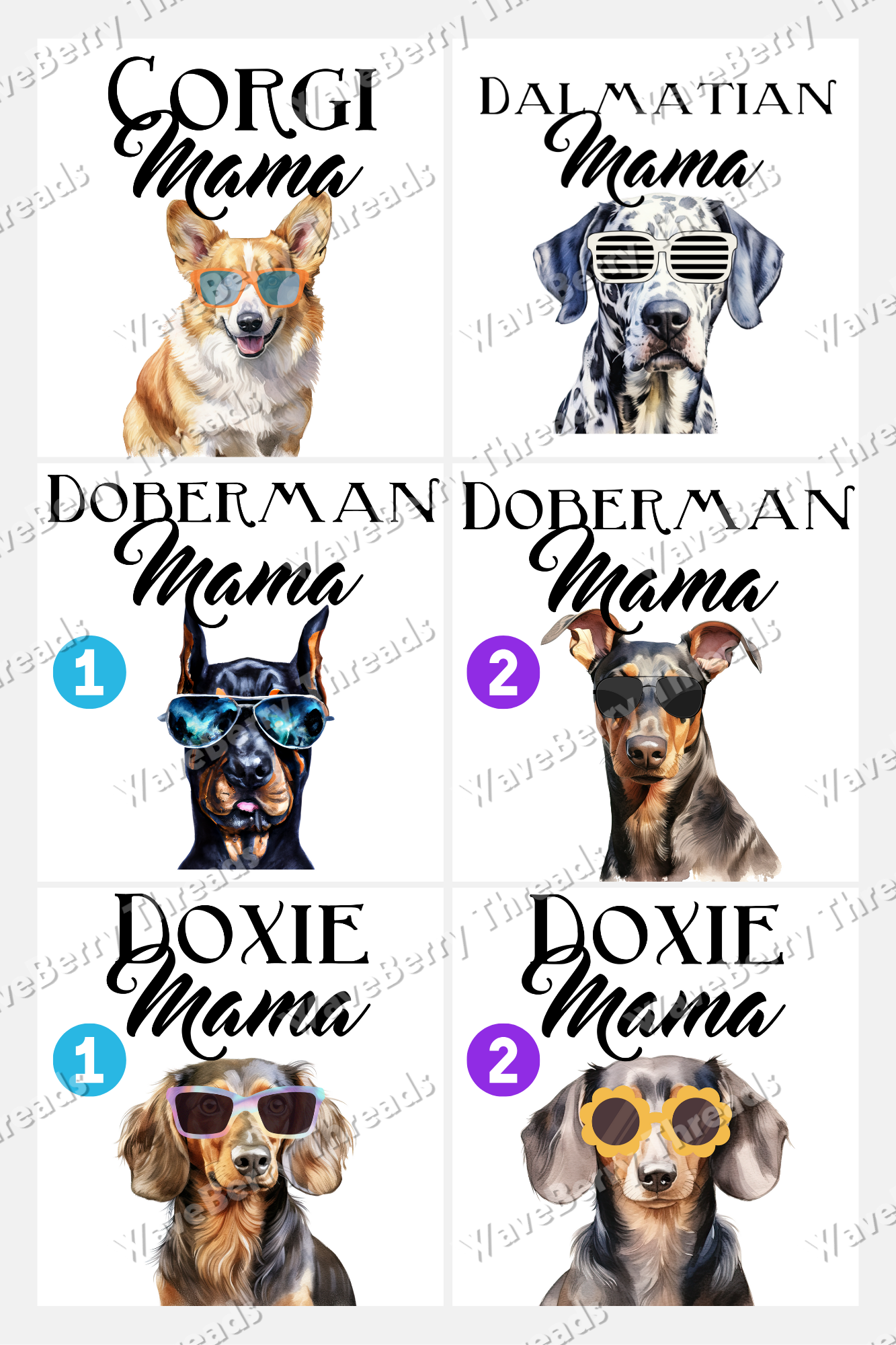 Dog Breed Mama Digital Download PNG File