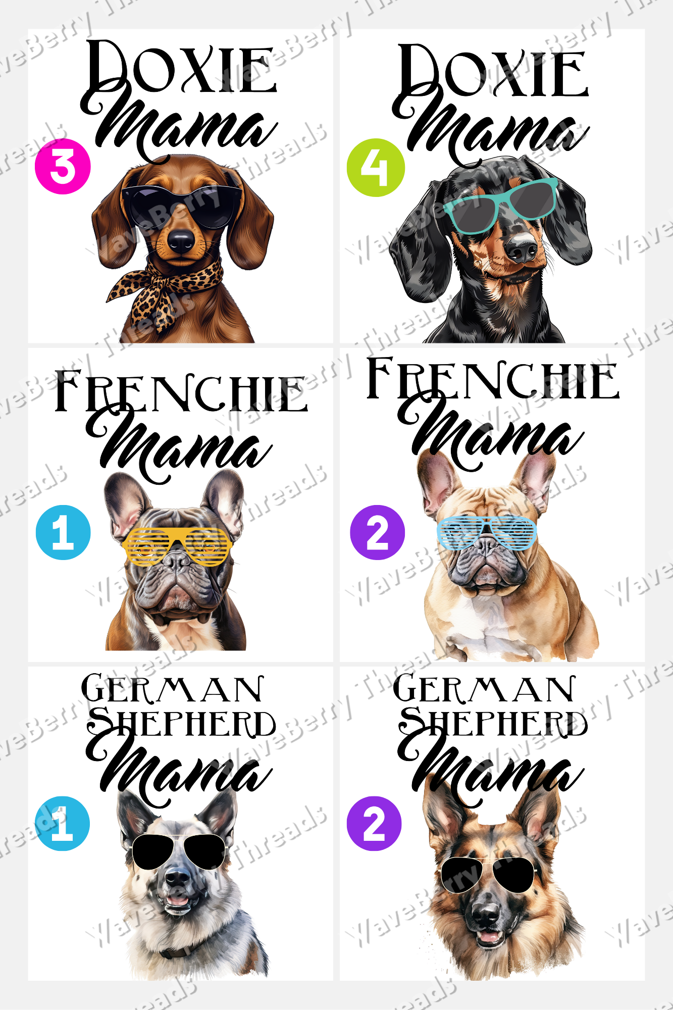 Dog Breed Mama Digital Download PNG File