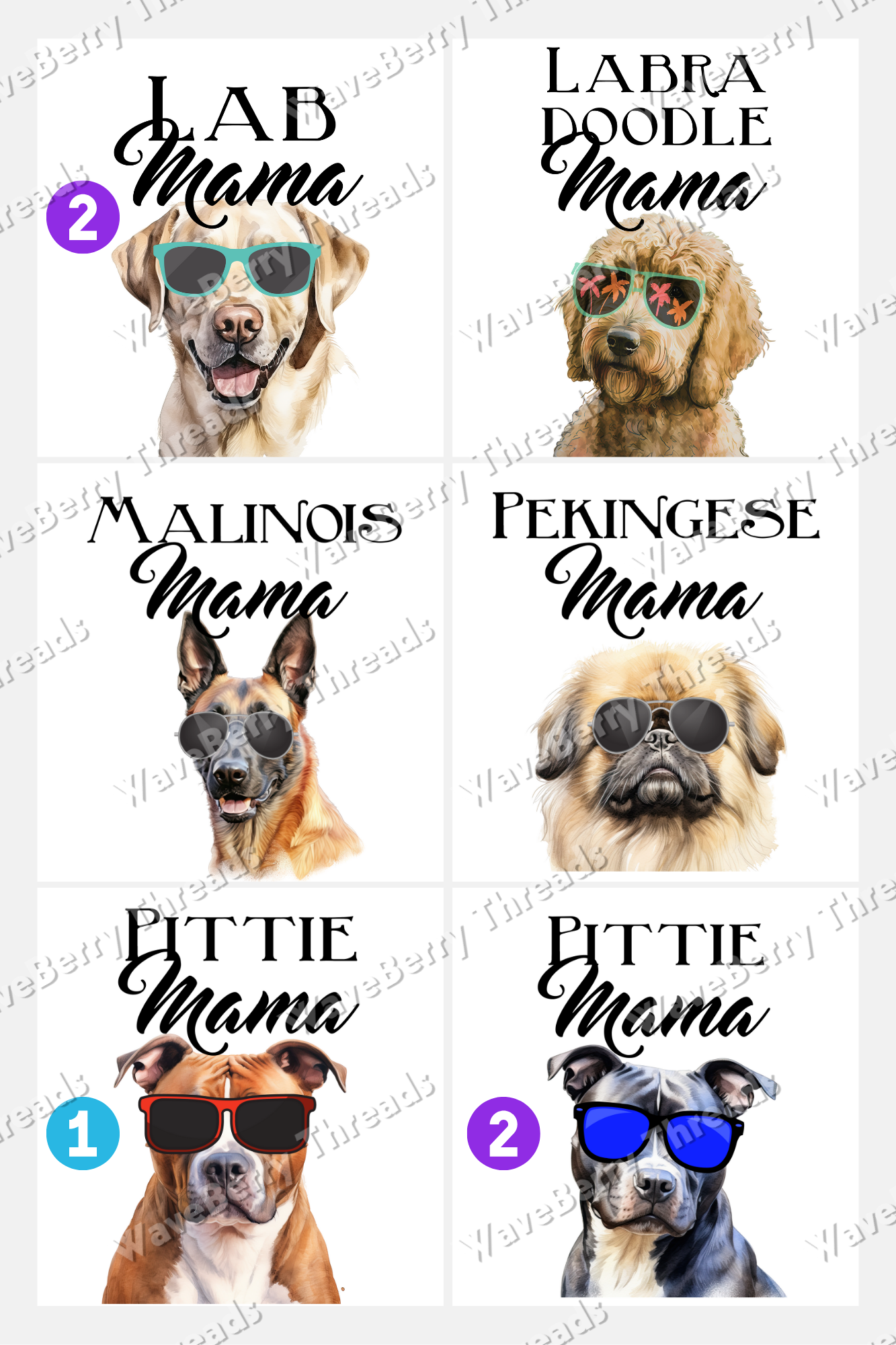 Dog Breed Mama Digital Download PNG File