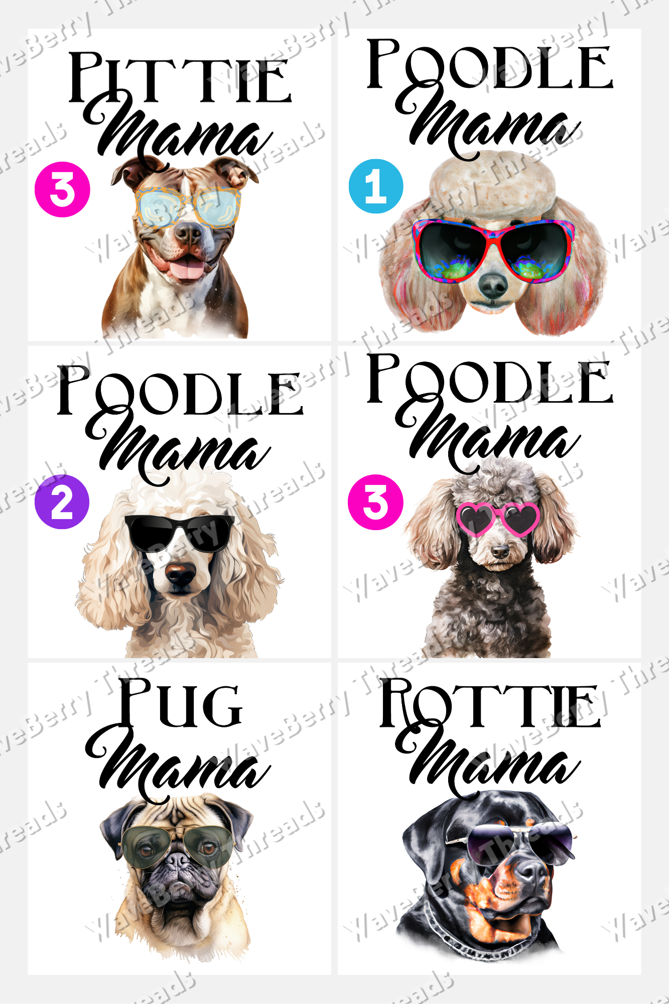 Dog Breed Mama Digital Download PNG File