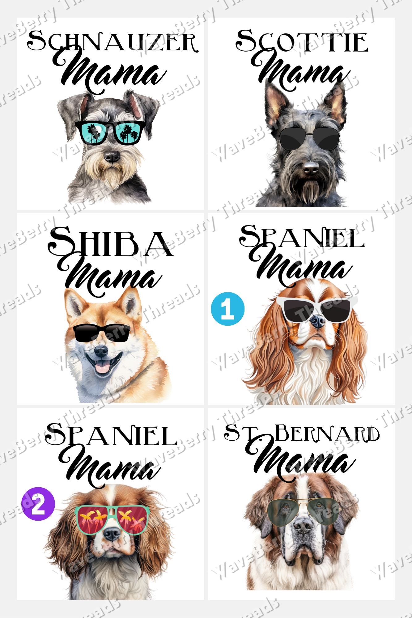 Dog Breed Mama Digital Download PNG File