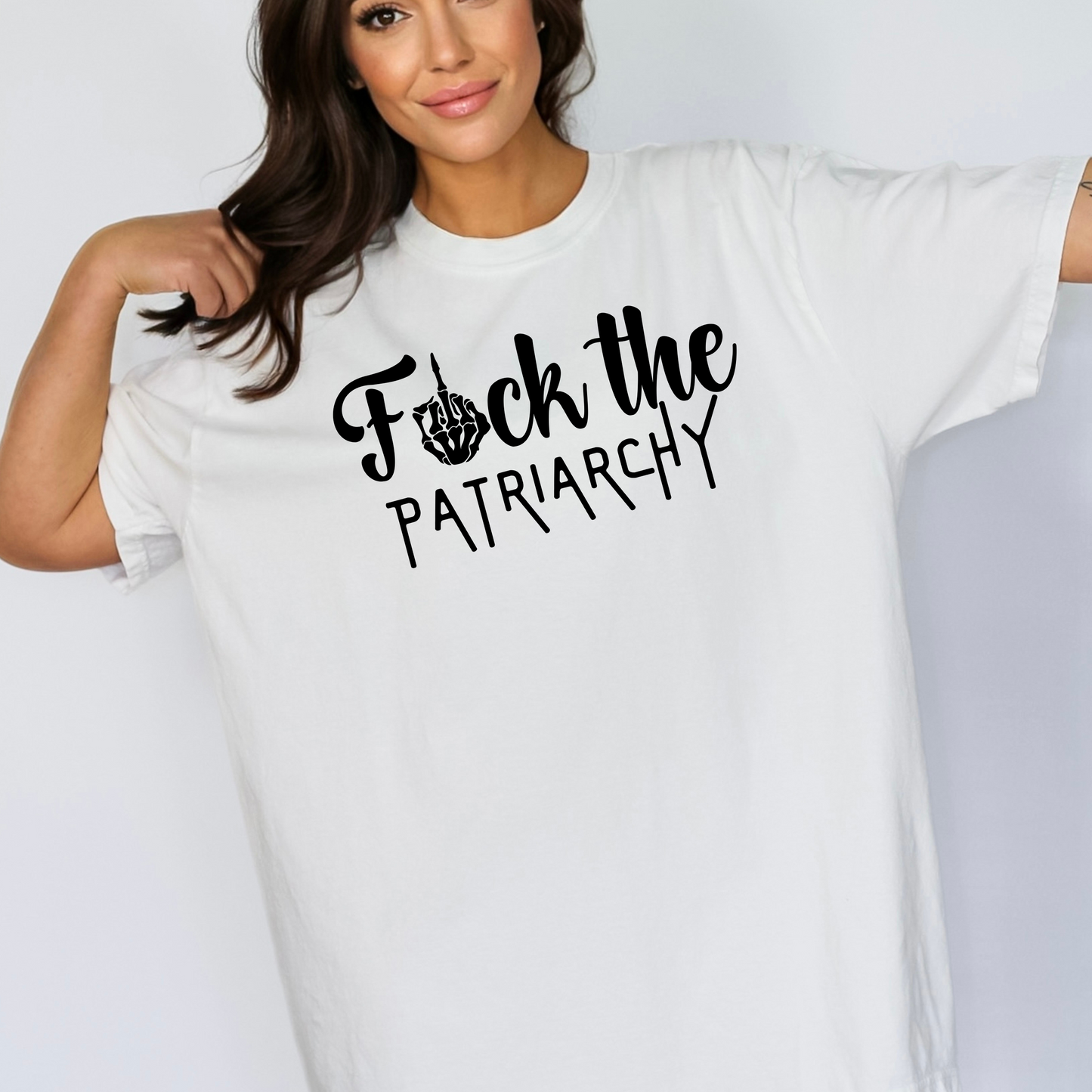 F*ck the Patriarchy Skeleton Hand Feminist T-Shirt - WaveBerry Threads