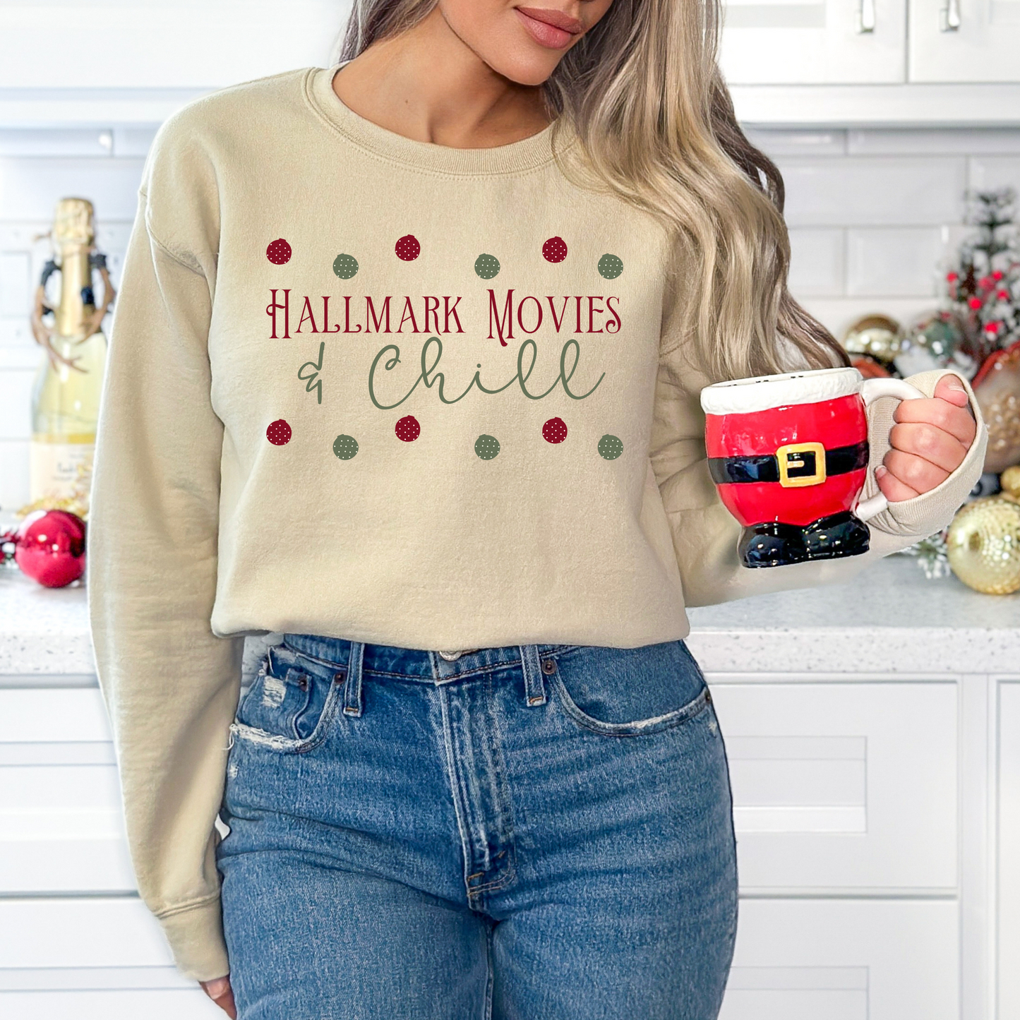Hallmark Movies & Chill Crewneck Sweatshirt - WaveBerry Threads