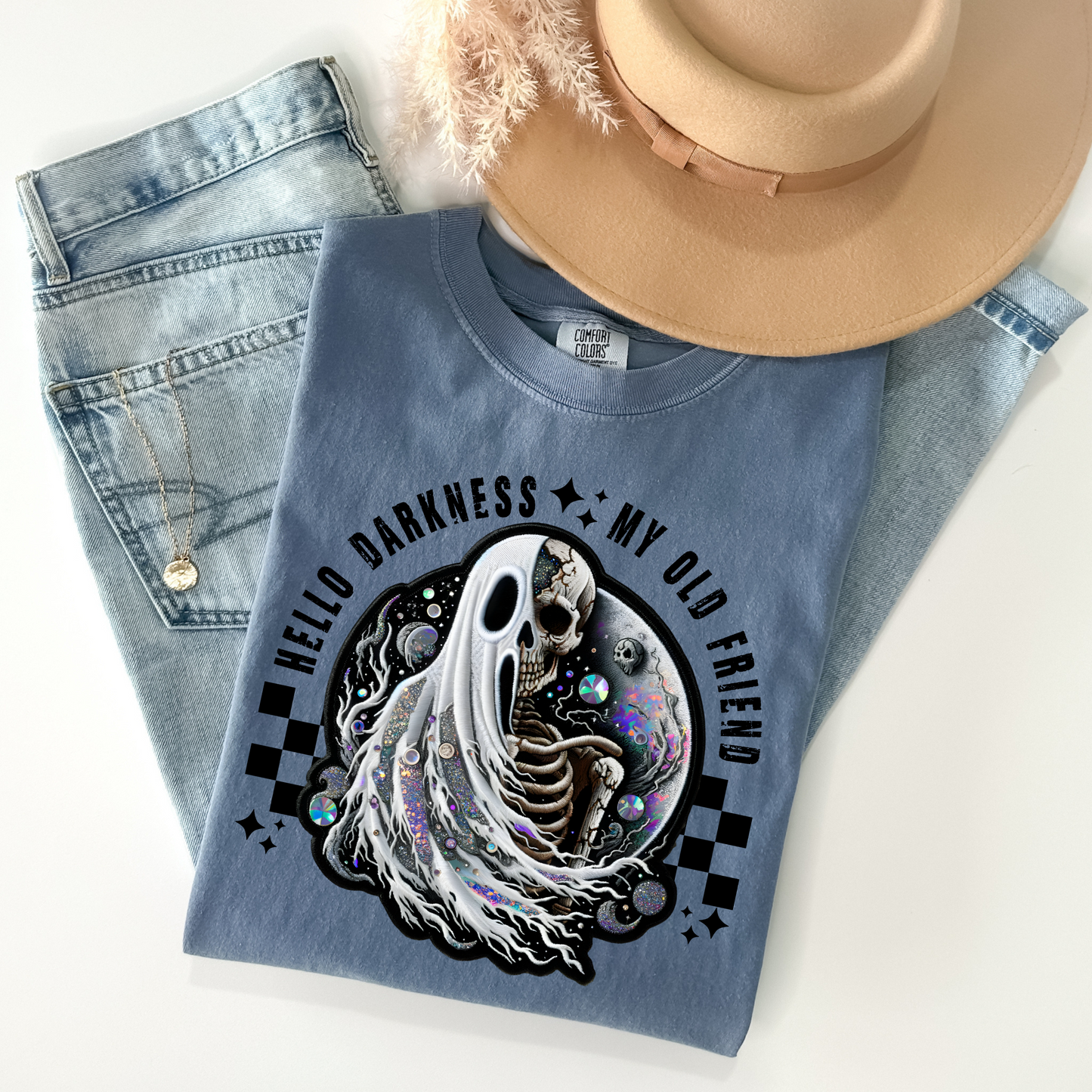 Ghost & Skeleton Iridescent T-Shirt - WaveBerry Threads