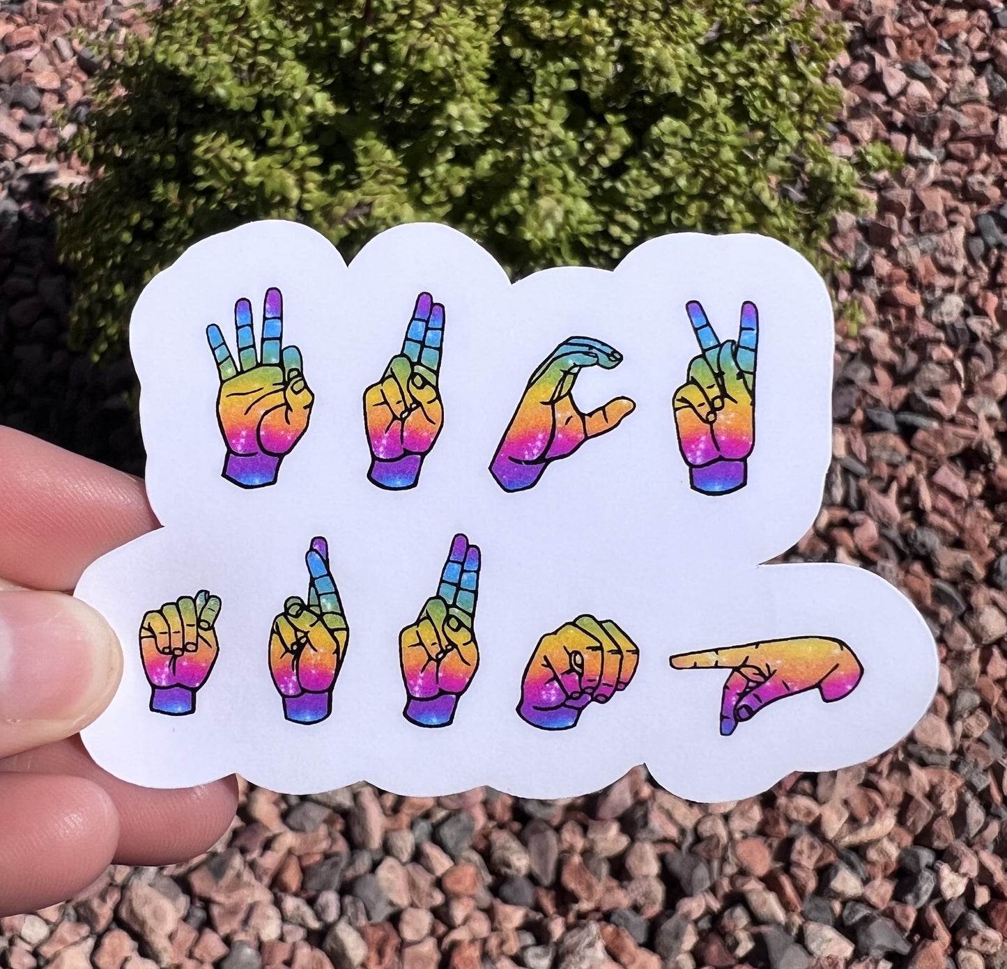 Subtle F*ck Trump ASL Rainbow Sticker