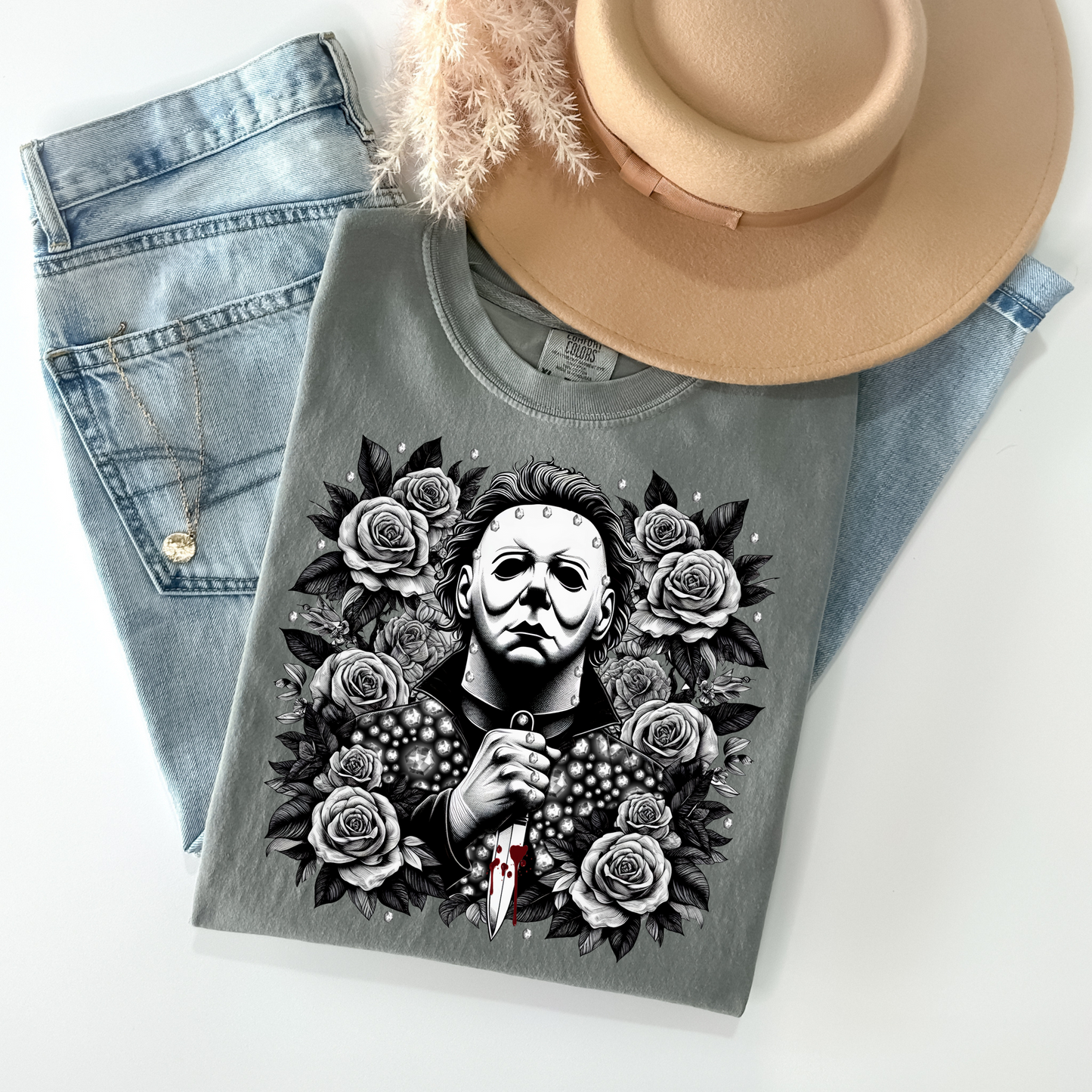 Michael Myers Floral T-Shirt - WaveBerry Threads