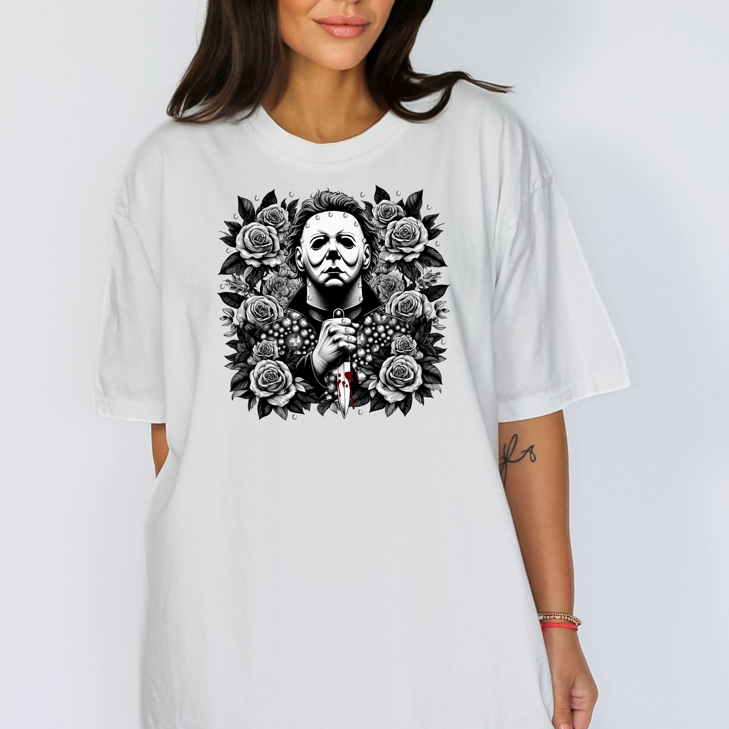 Michael Myers Floral T-Shirt - WaveBerry Threads
