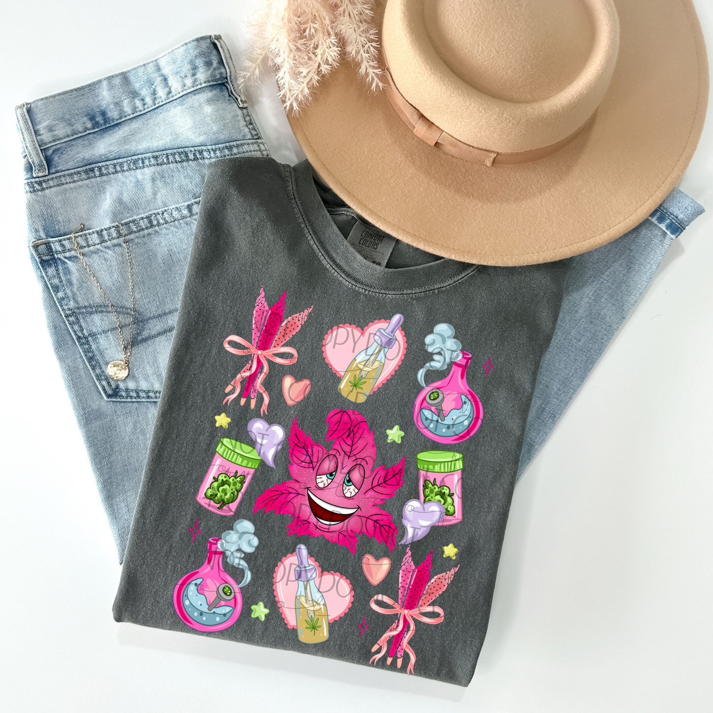 Girly Pink Cannabis T-Shirt