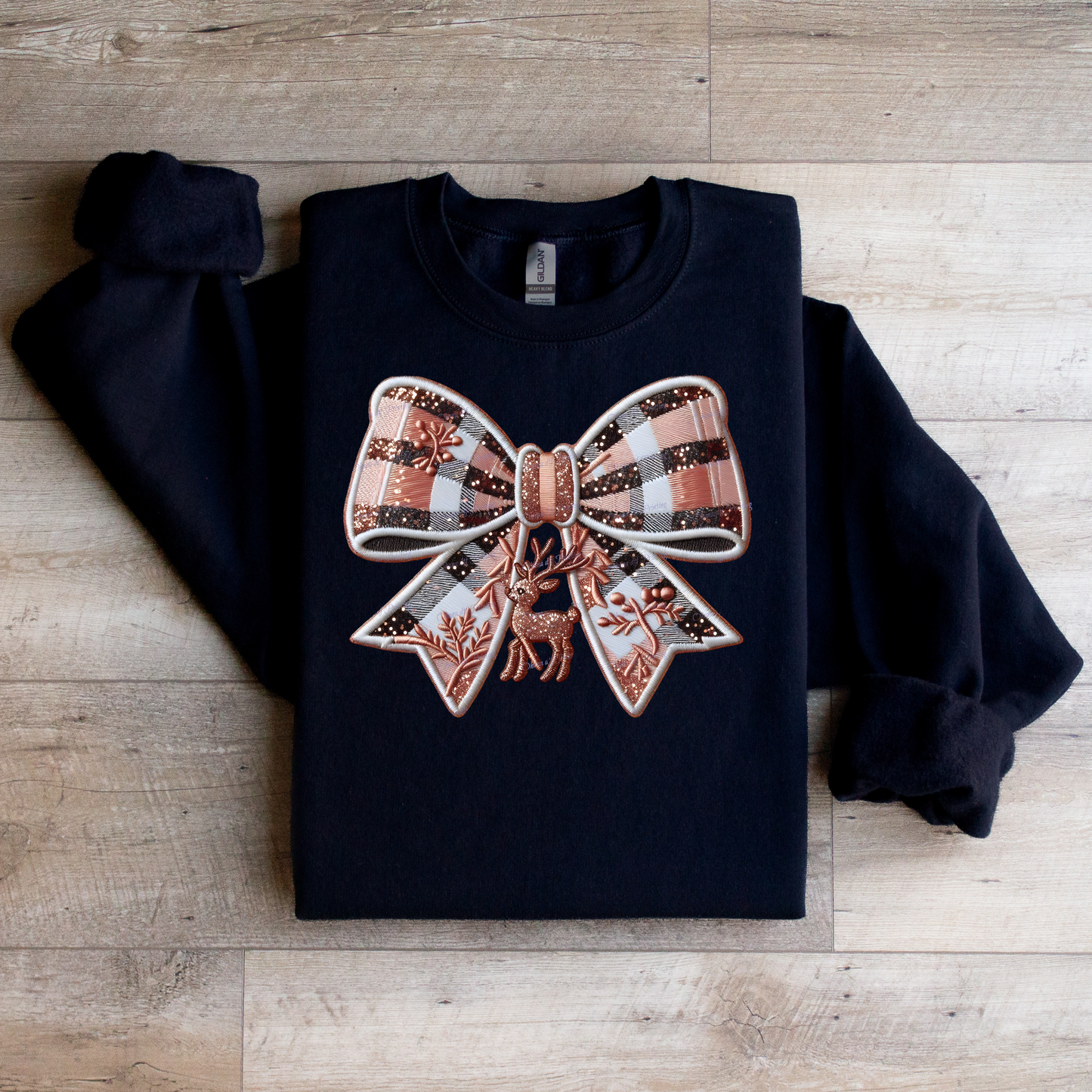 Custom Coquette Bow Crewneck Sweatshirt - WaveBerry Threads