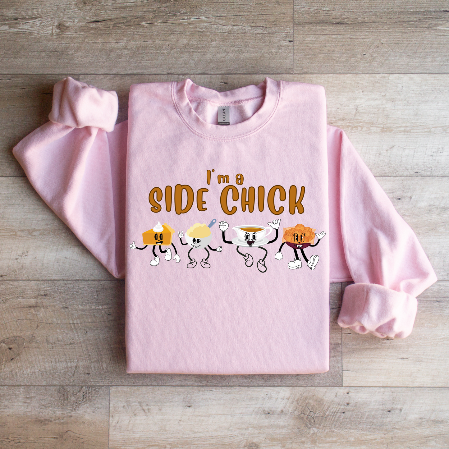Side Chick Retro Thanksgiving Sweatshirt - WaveBerry Threads
