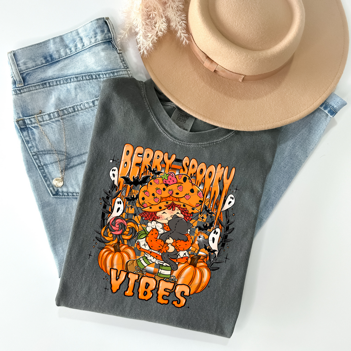 Strawberry Shortcake Berry Spooky Vibes Halloween T-Shirt - WaveBerry Threads