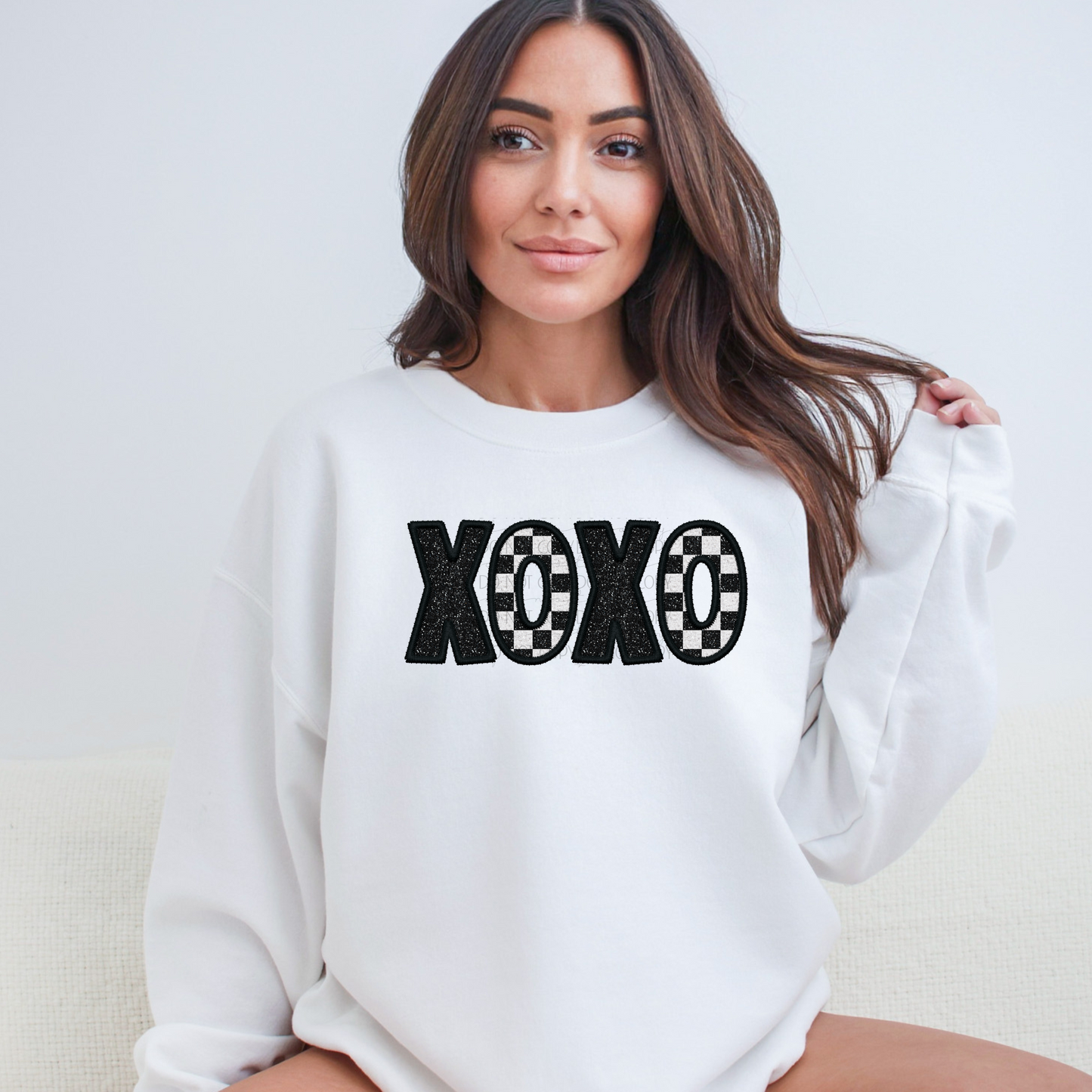 XOXO Checkered Valentine's Day Sweatshirt