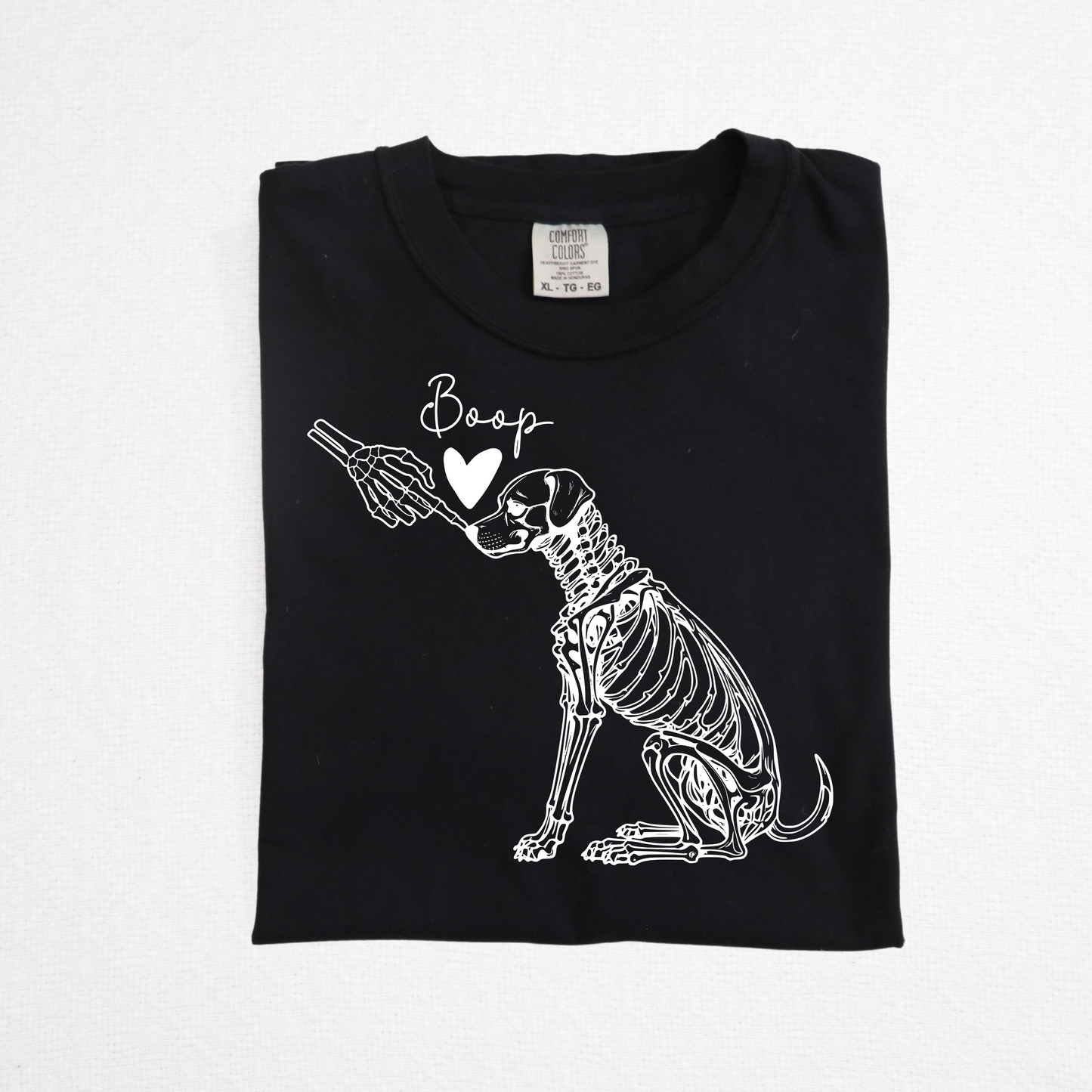 Skeleton Dog Boop Halloween T-Shirt - WaveBerry Threads