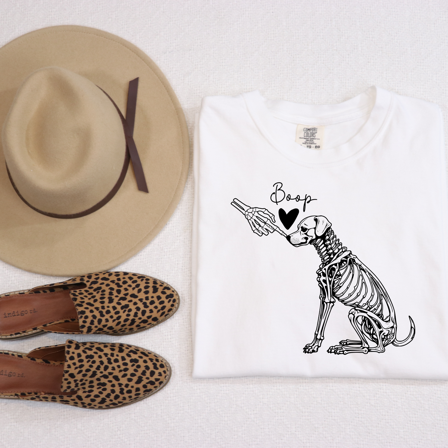Skeleton Dog Boop Halloween T-Shirt - WaveBerry Threads