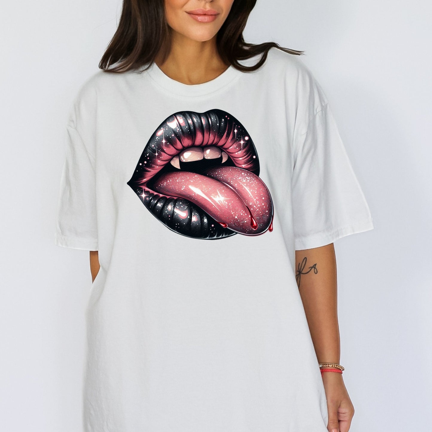 Vampire Fangs & Mouth T-Shirt - WaveBerry Threads