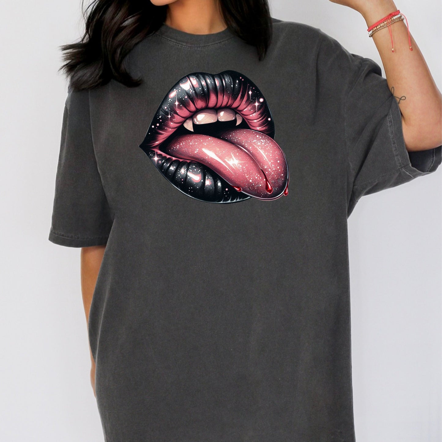 Vampire Fangs & Mouth T-Shirt - WaveBerry Threads