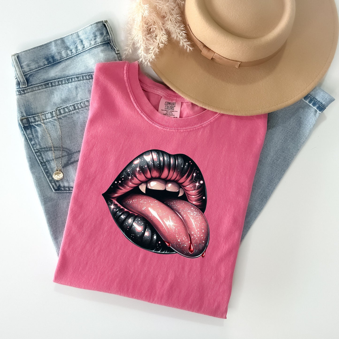 Vampire Fangs & Mouth T-Shirt - WaveBerry Threads