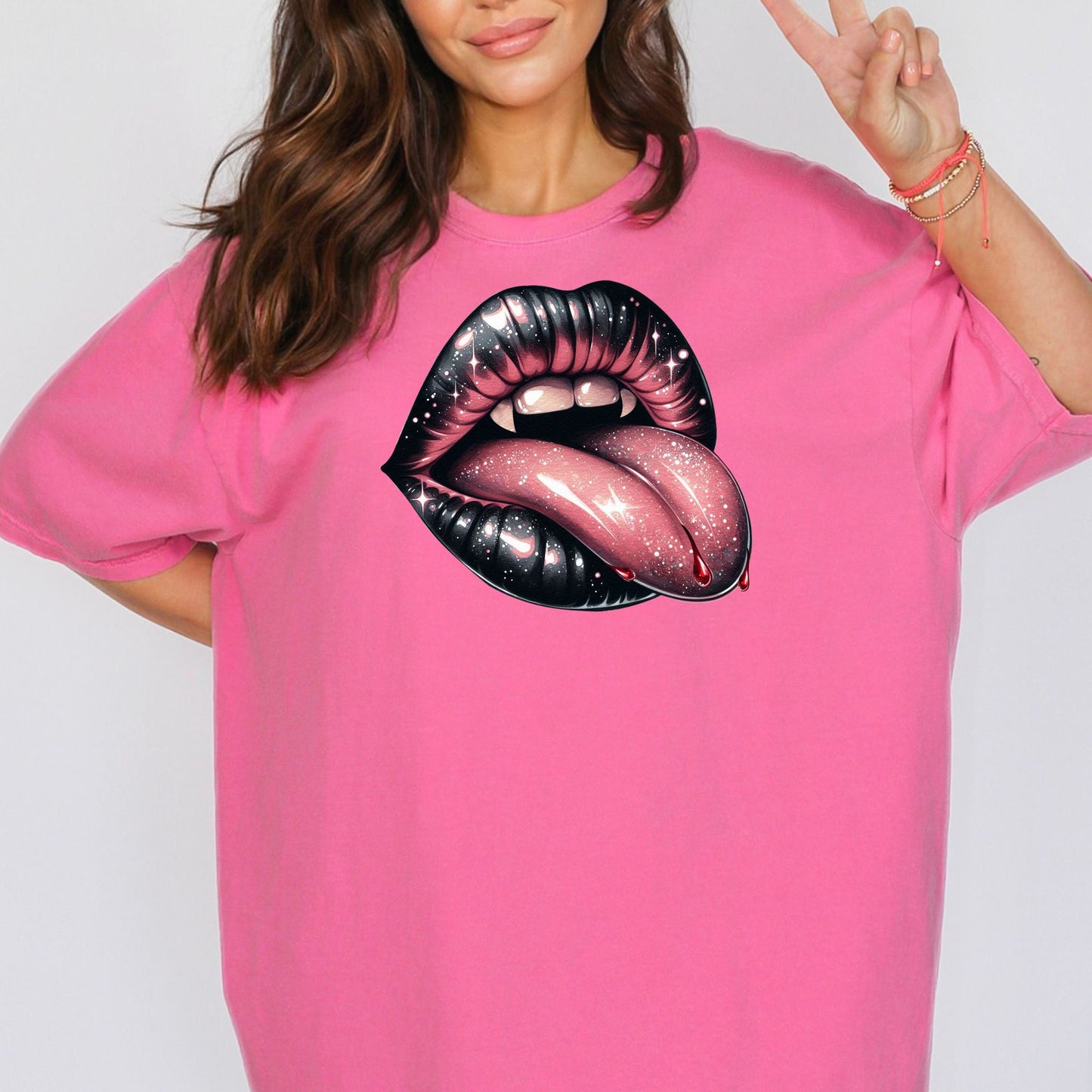 Vampire Fangs & Mouth T-Shirt - WaveBerry Threads