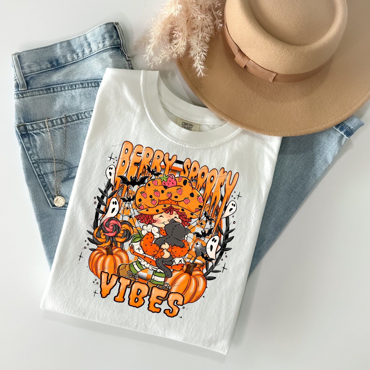 Strawberry Shortcake Berry Spooky Vibes Halloween T-Shirt - WaveBerry Threads