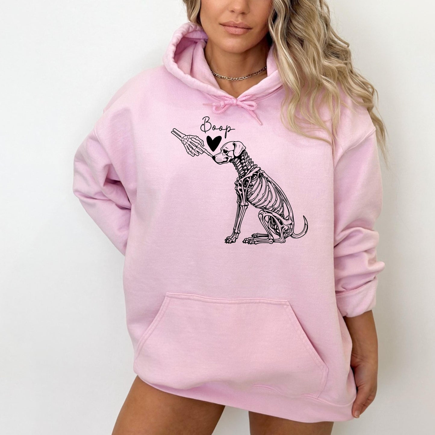Skeleton Dog Boop Halloween Hoodie - WaveBerry Threads
