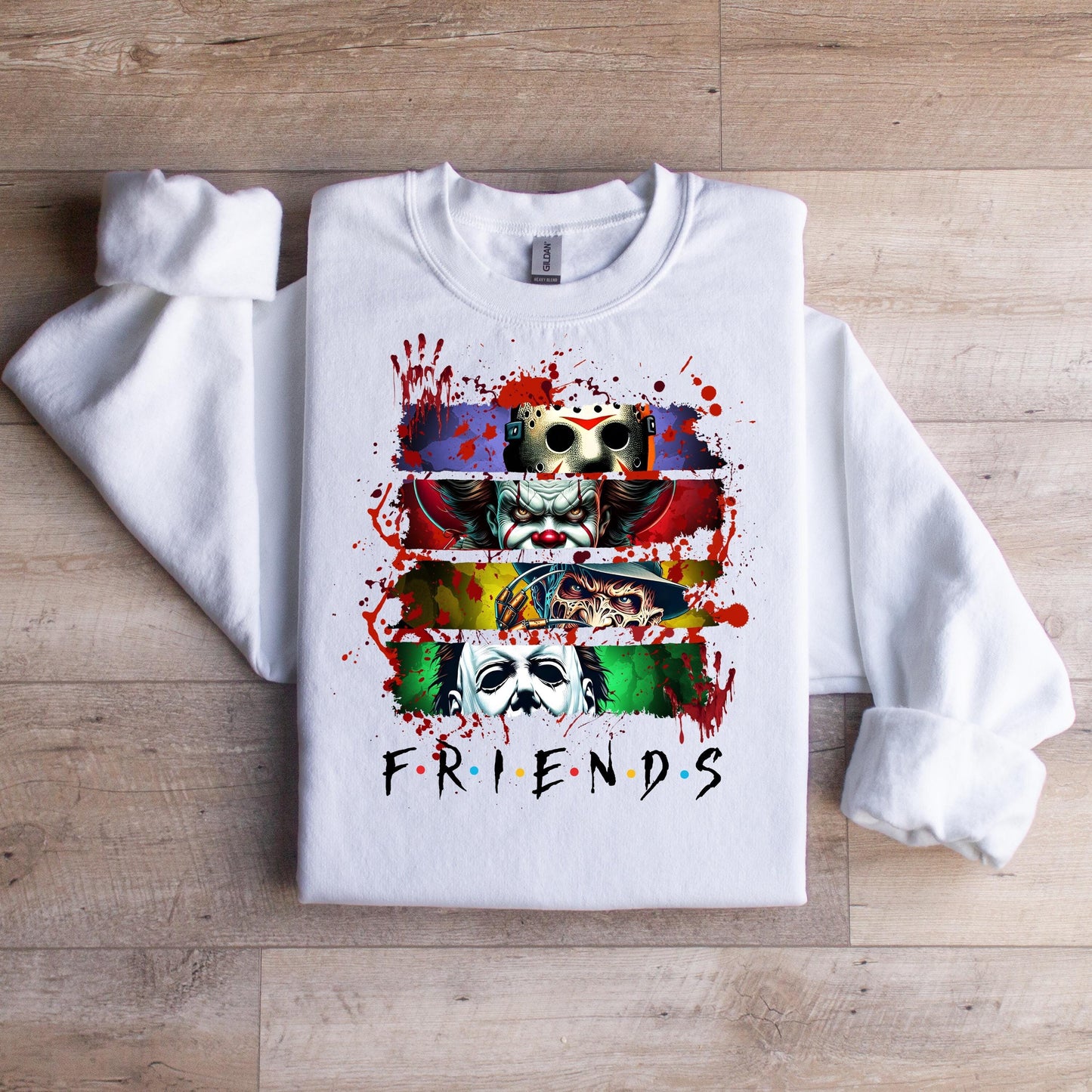 Horror Movie Friends Crewneck Sweatshirt - WaveBerry Threads