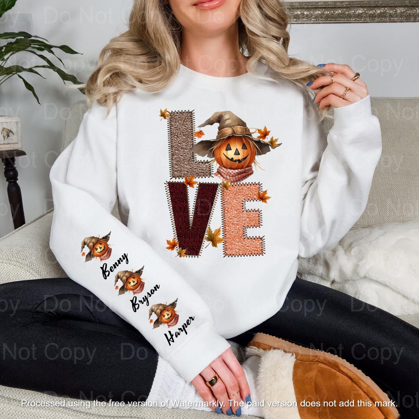 Mom Fall Love Scarecrow Crewneck Sweatshirt - WaveBerry Threads