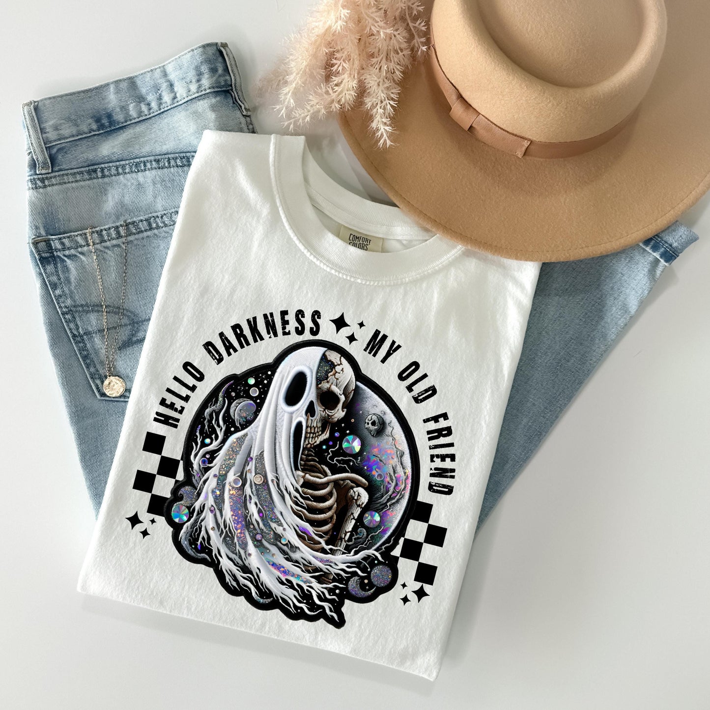 Ghost & Skeleton Iridescent T-Shirt - WaveBerry Threads