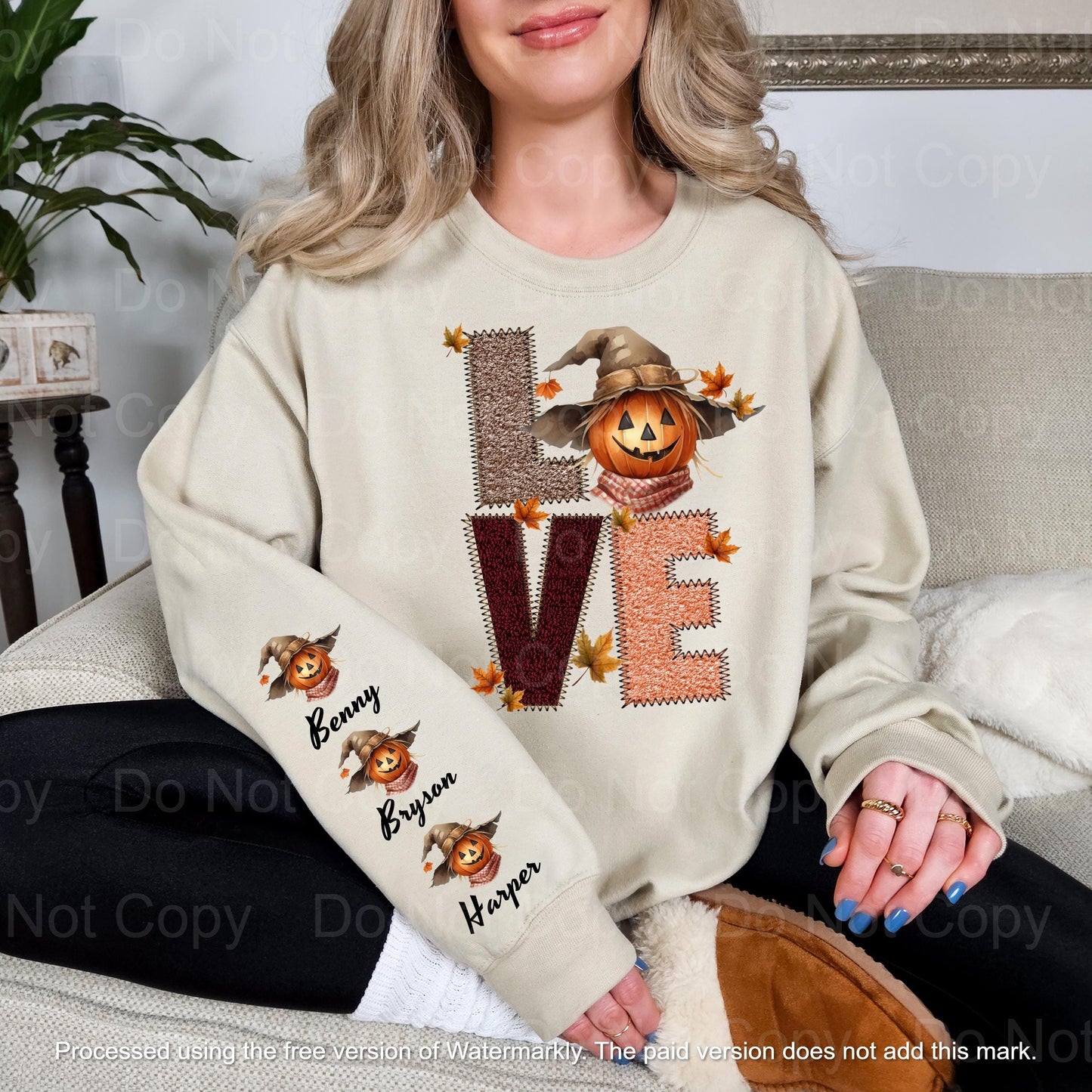 Mom Fall Love Scarecrow Crewneck Sweatshirt - WaveBerry Threads