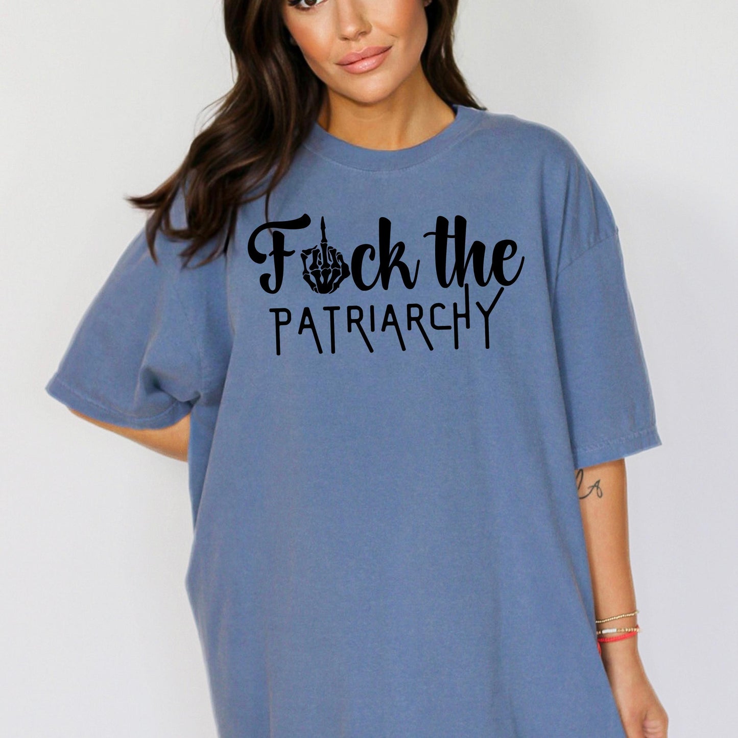 F*ck the Patriarchy Skeleton Hand Feminist T-Shirt - WaveBerry Threads