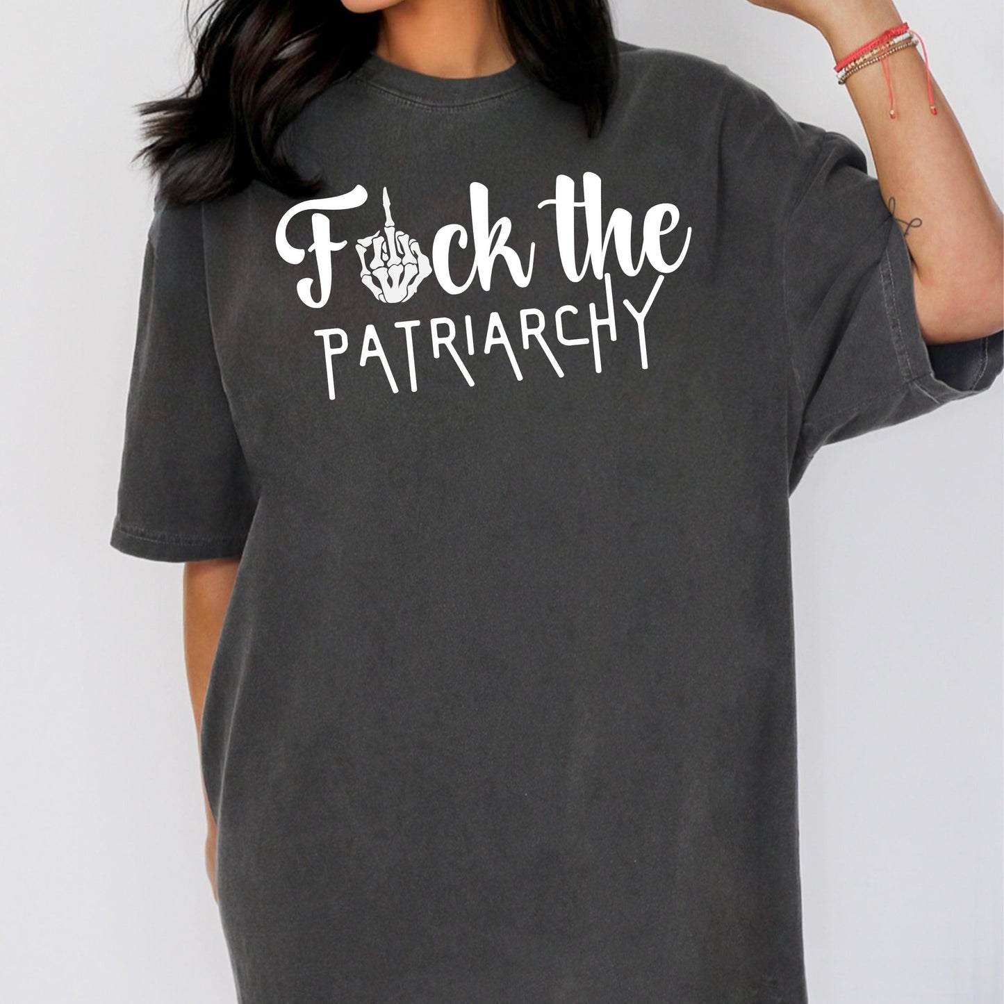 F*ck the Patriarchy Skeleton Hand Feminist T-Shirt - WaveBerry Threads