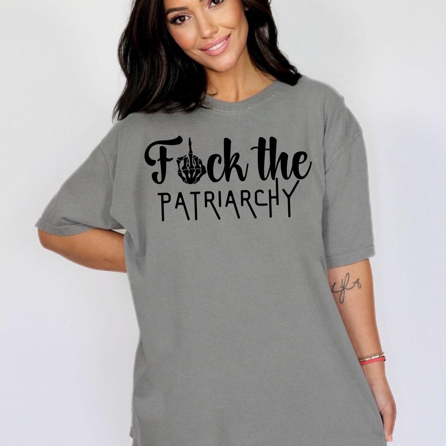 F*ck the Patriarchy Skeleton Hand Feminist T-Shirt - WaveBerry Threads