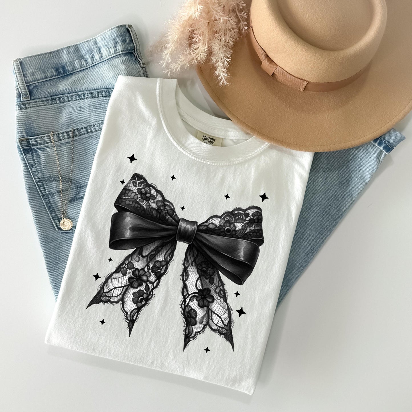 Lace Coquette Bow Sweatshirt