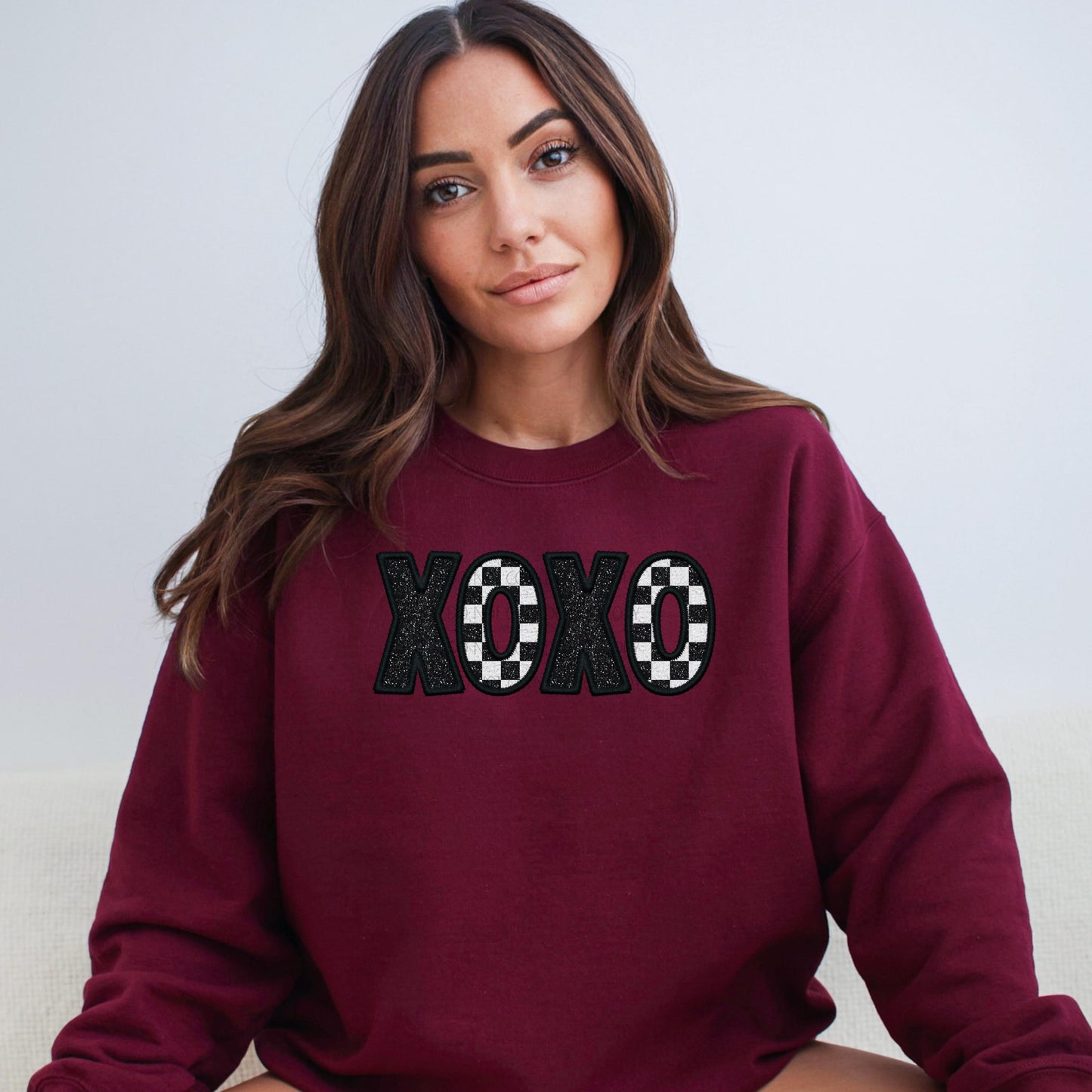 XOXO Checkered Valentine's Day Sweatshirt