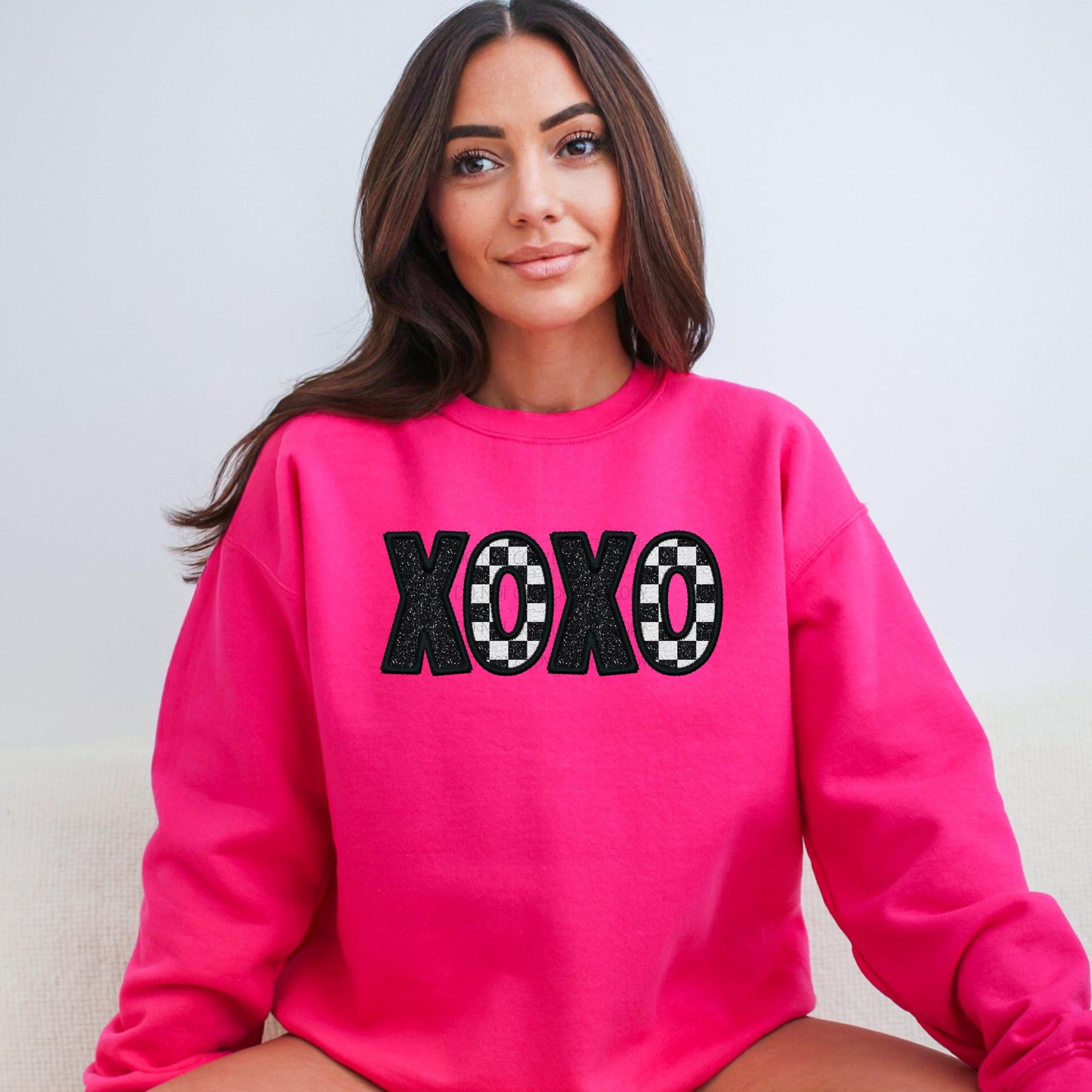 XOXO Checkered Valentine's Day Sweatshirt
