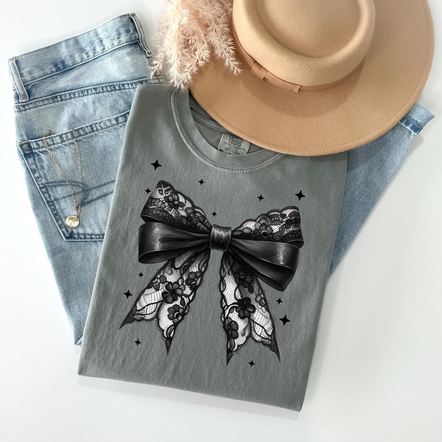 Lace Coquette Bow Sweatshirt