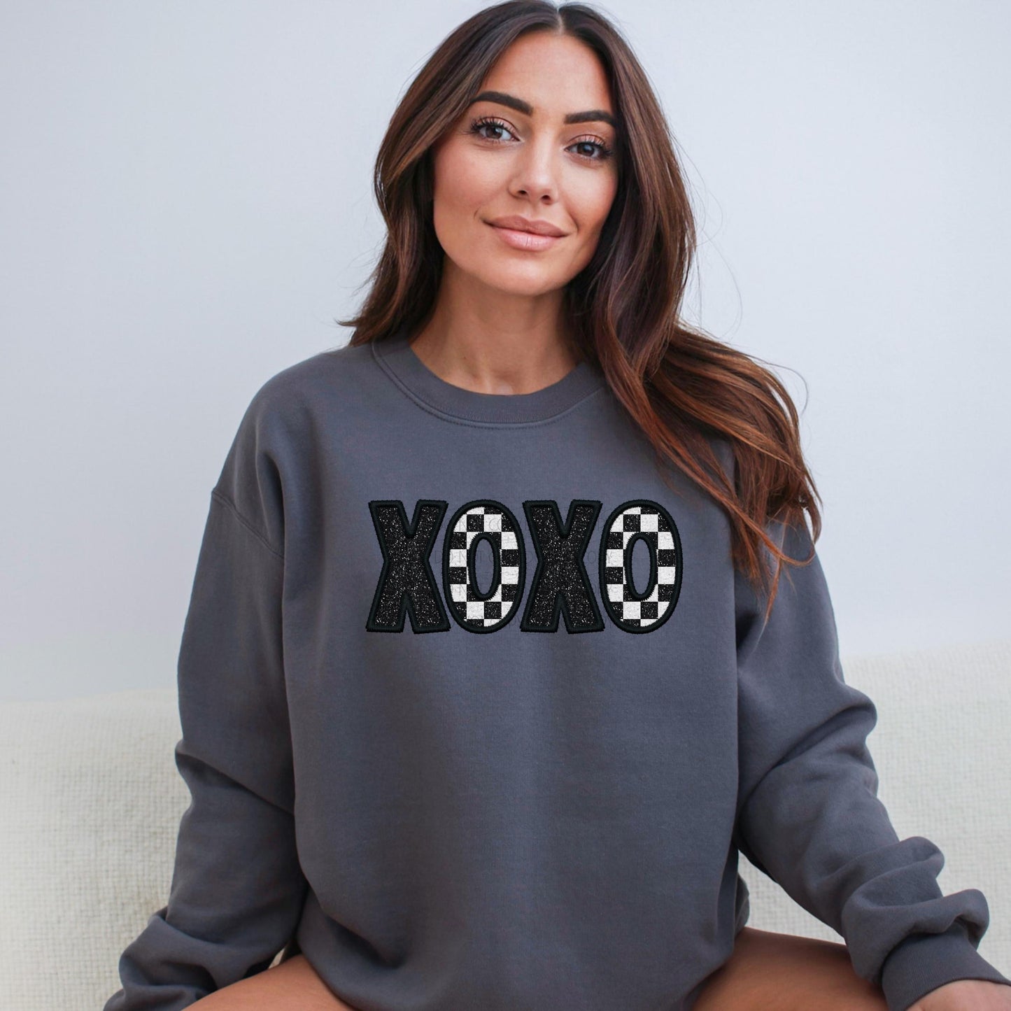 XOXO Checkered Valentine's Day Sweatshirt