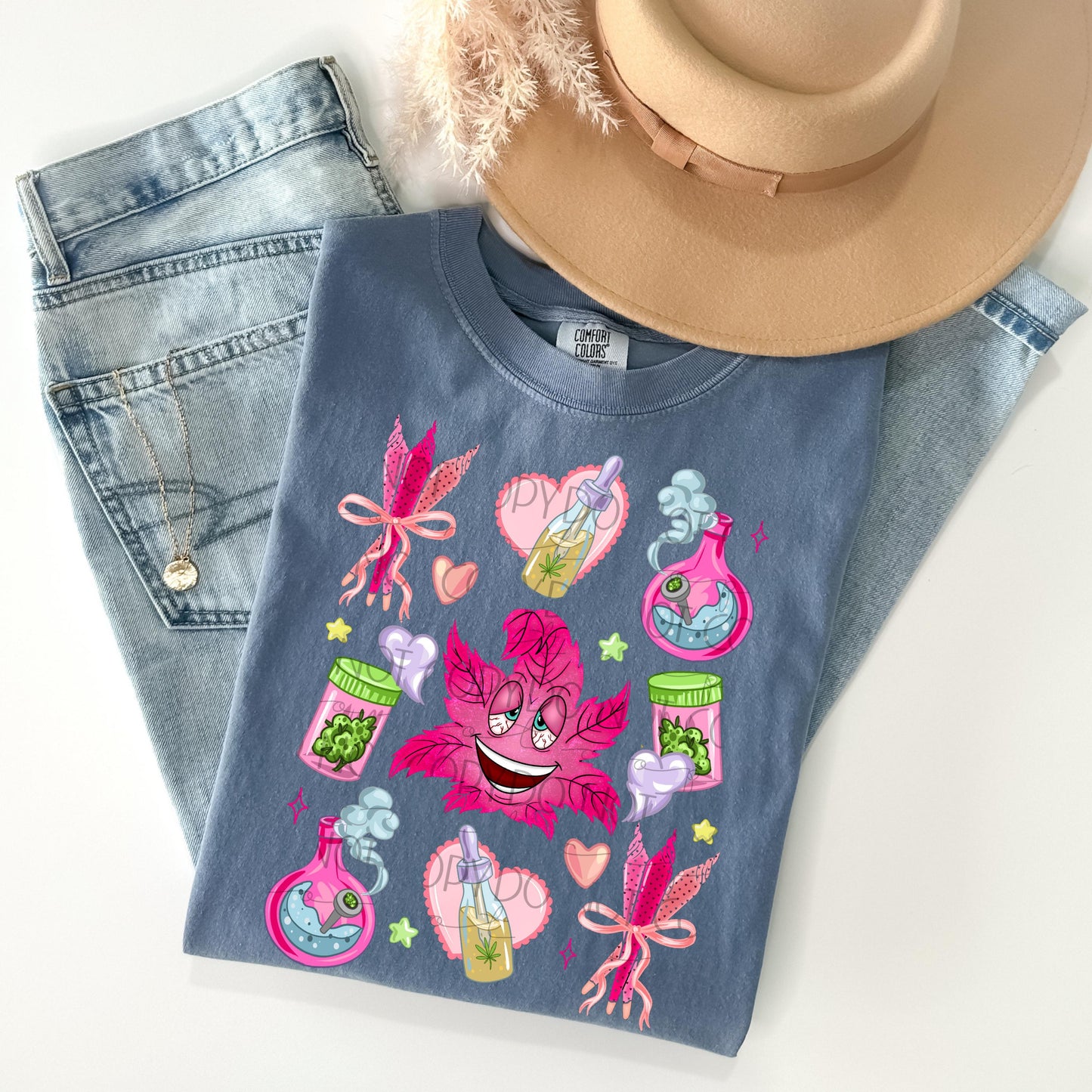 Girly Pink Cannabis T-Shirt