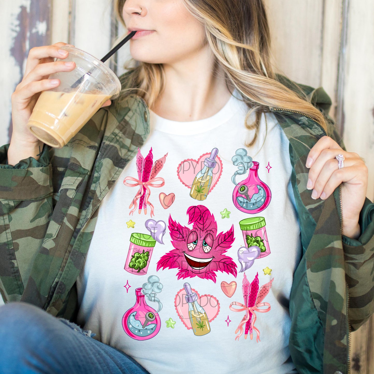 Girly Pink Cannabis T-Shirt
