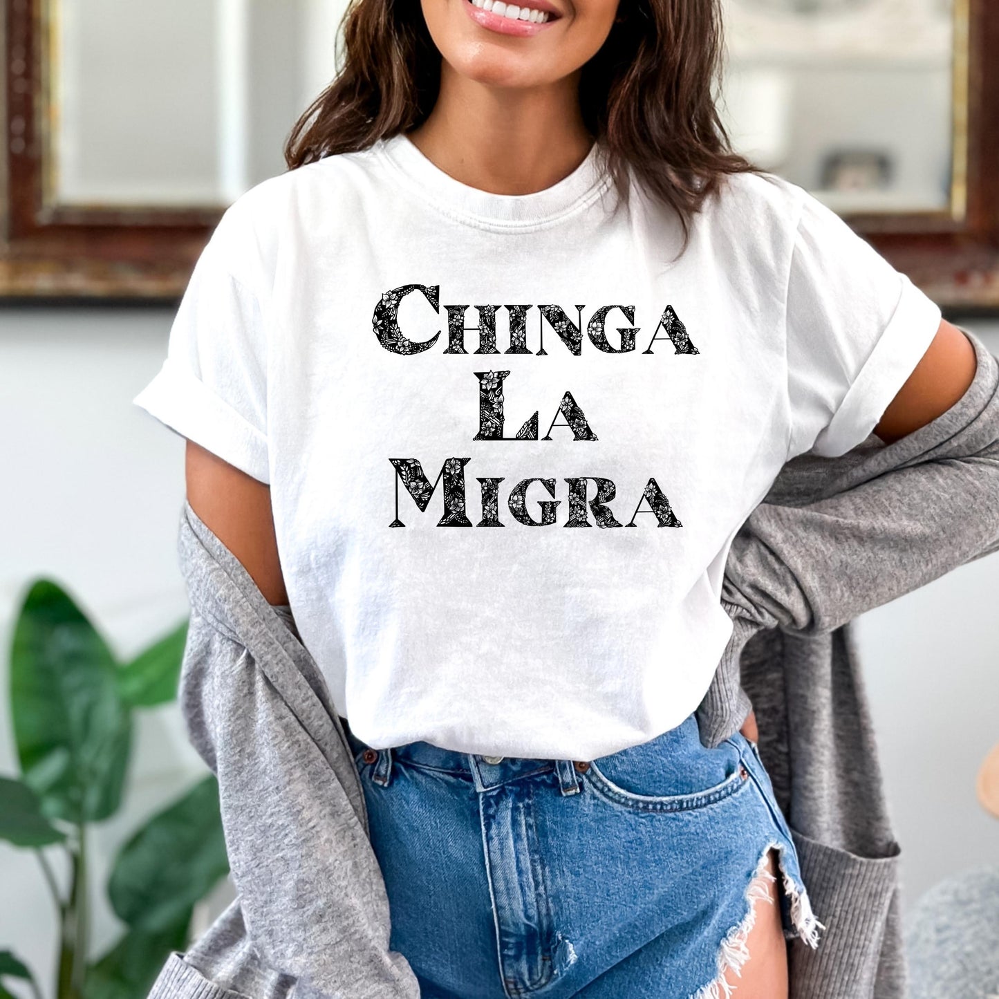 Chinga La Migra Floral T-Shirt