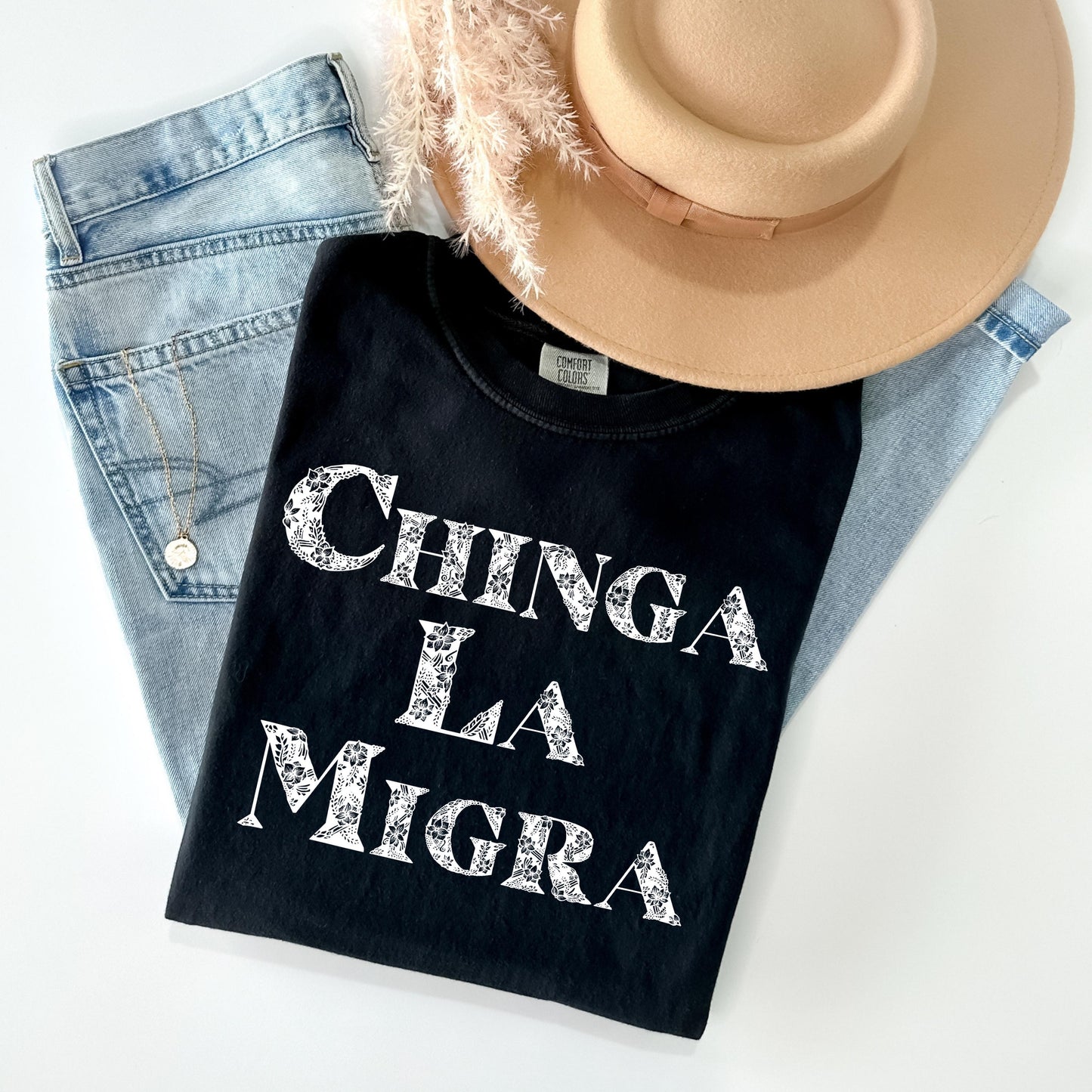 Chinga La Migra Floral T-Shirt