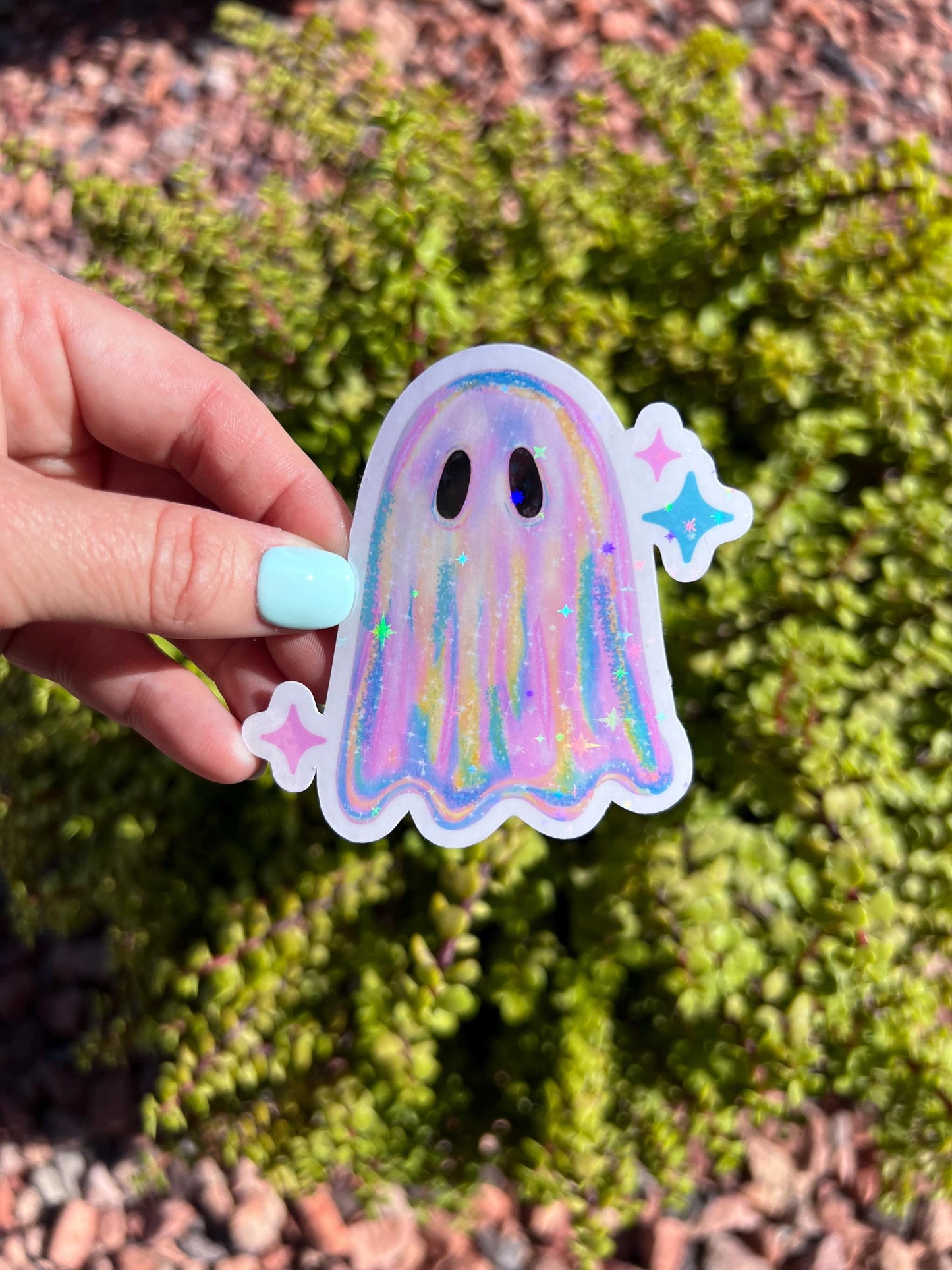 Holographic Iridescent Spooky Ghost Sticker