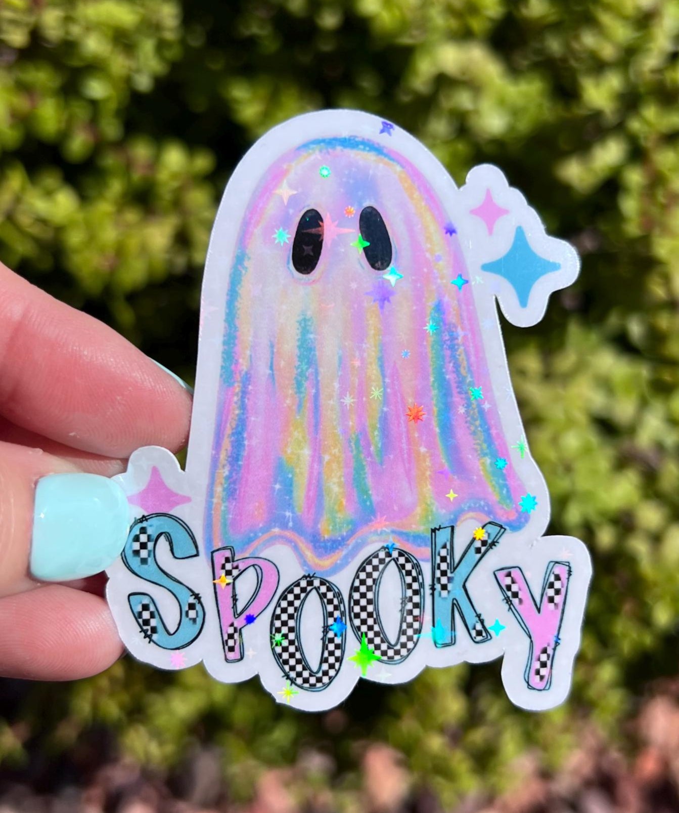 Holographic Iridescent Spooky Ghost Sticker