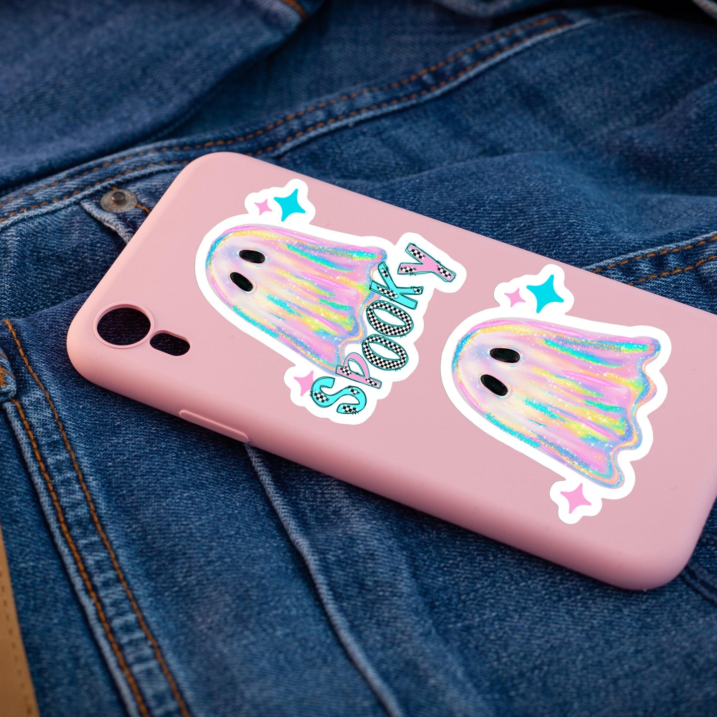 Holographic Iridescent Spooky Ghost Sticker